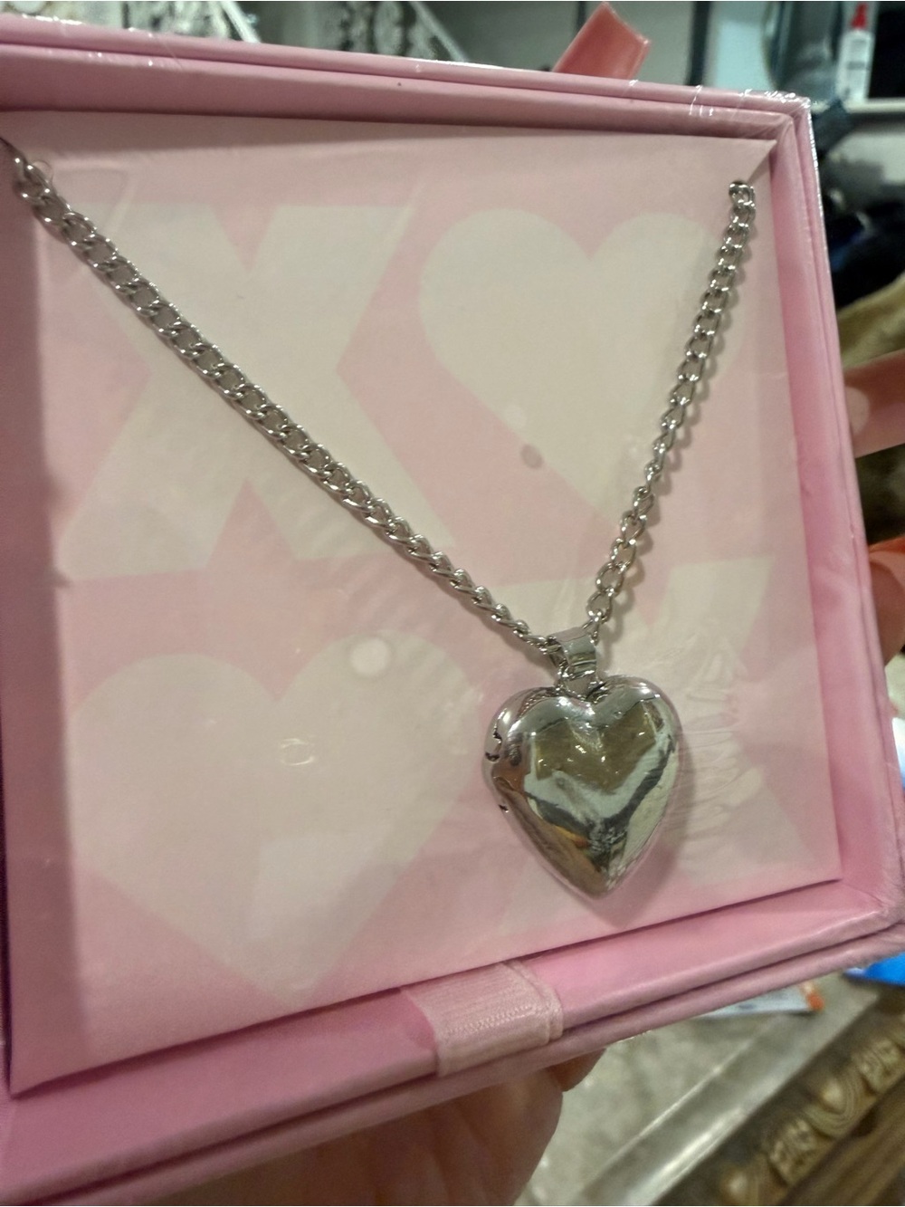 Silver Heart Pendant Necklace - Women Jewelry